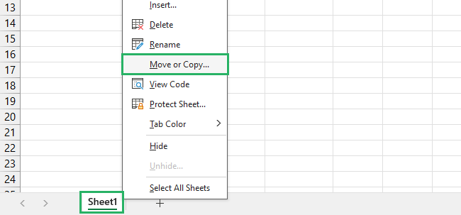 Selecting Move or Copy by right-clicking