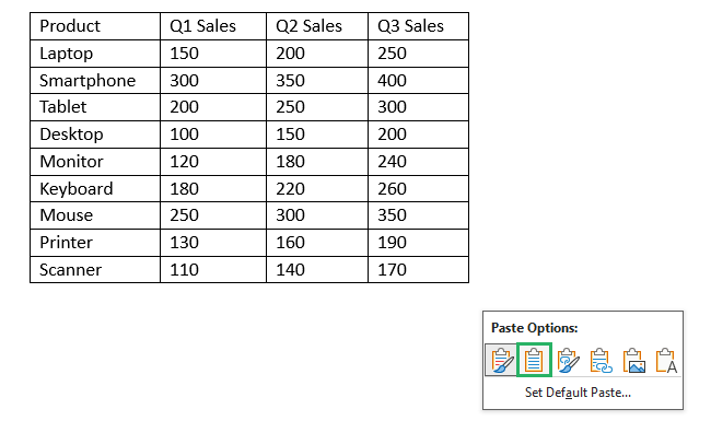 Link source table