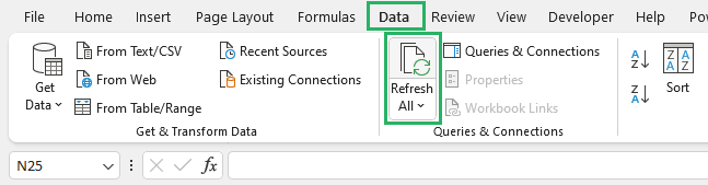 Refresh all buttons for multiple pivot caches