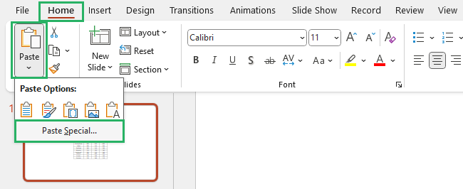 Select Paste Excel Special