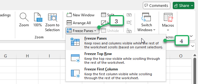 freeze multiple rows