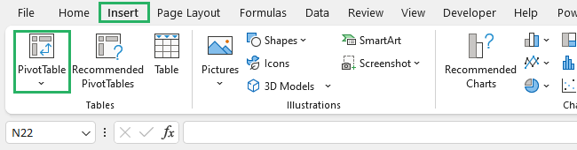 Creating a pivot table