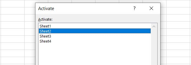 Activate Sheet pane