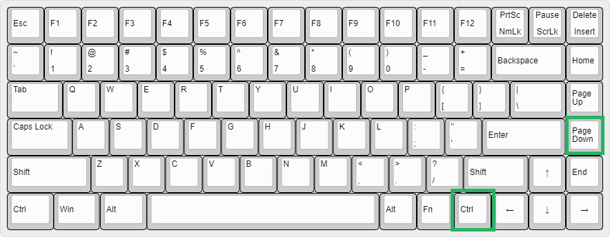 Press Ctrl + Page down shortcut key