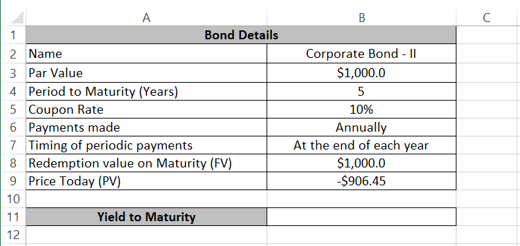 9 Details of a bond