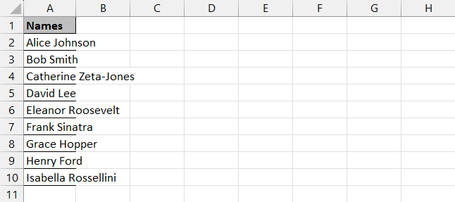 sample data set - next cell