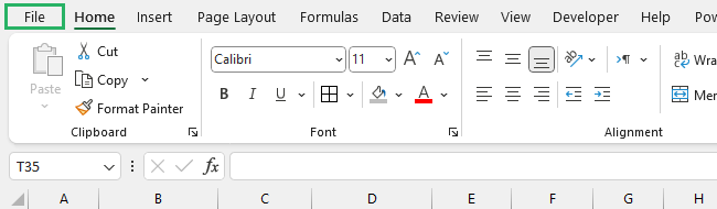 Select the file or first column