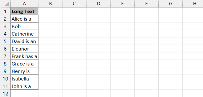 Excel cell value