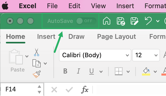 autosave will be turned off from the file