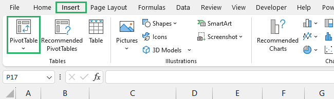 Select Pivot table