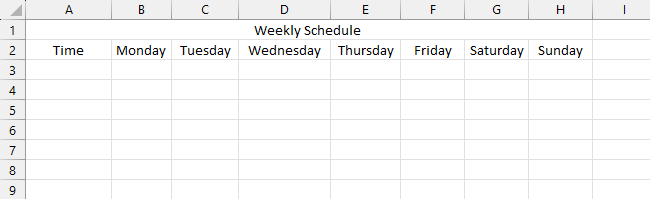 Fill days of week