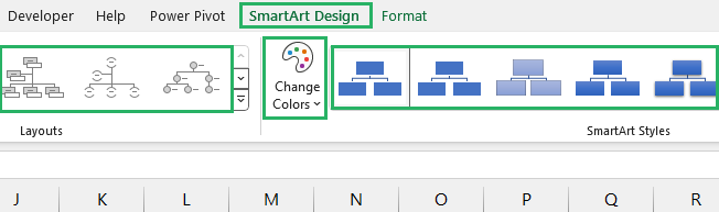 image 9 Select change colors option to modify colors in Excel file