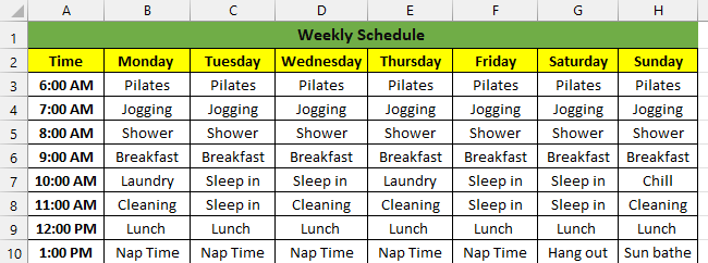 Excel schedule step-by-step guide