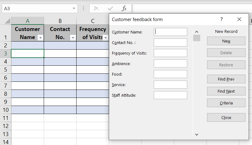 Button to create a form control