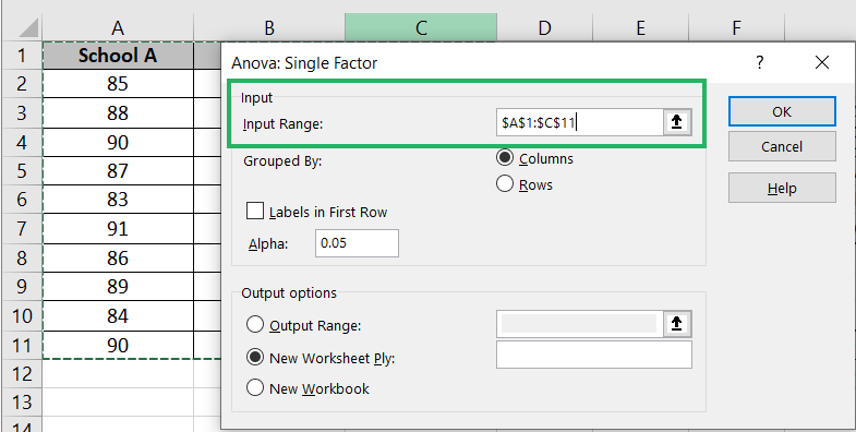 Input range