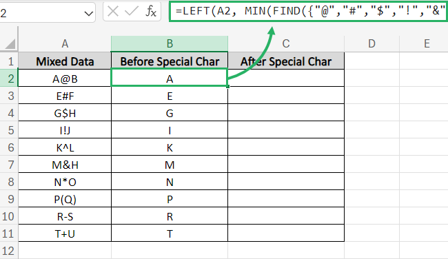 Separate cells to destination columns