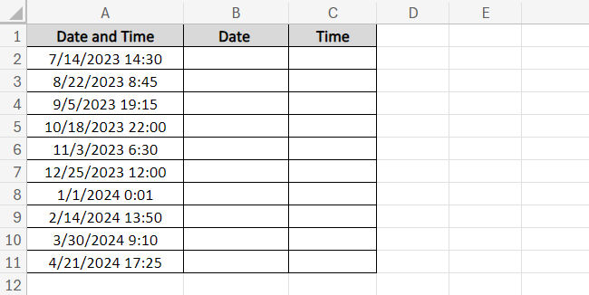 Sample data set