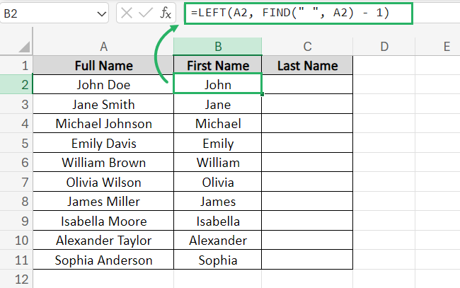 Copy the formula down in a worksheet