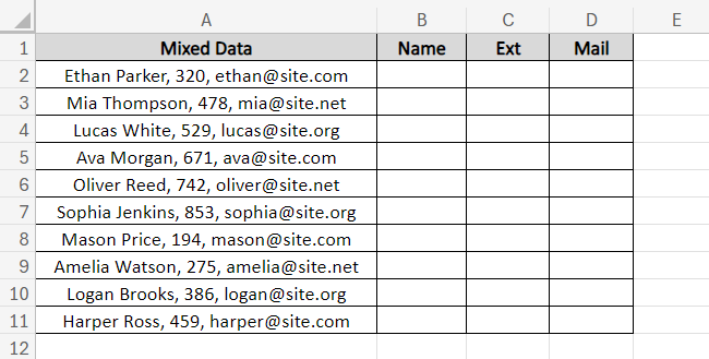 full name text functions in the data set