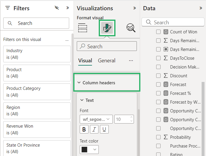 13 Format > Row and Column Header