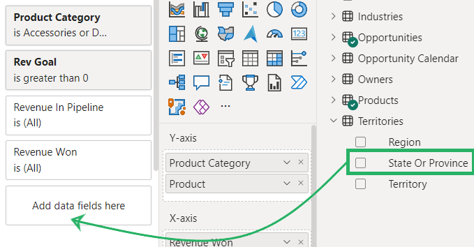 Filtering for a field not included in visuals