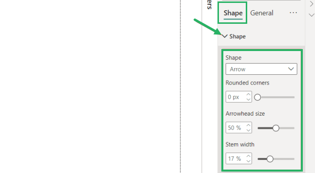 Select shape for metrics