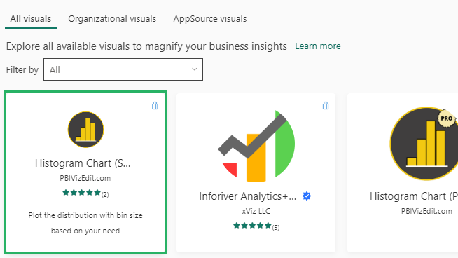 Search for Histogram in a search bar chart or app dashboard and select Microsoft project