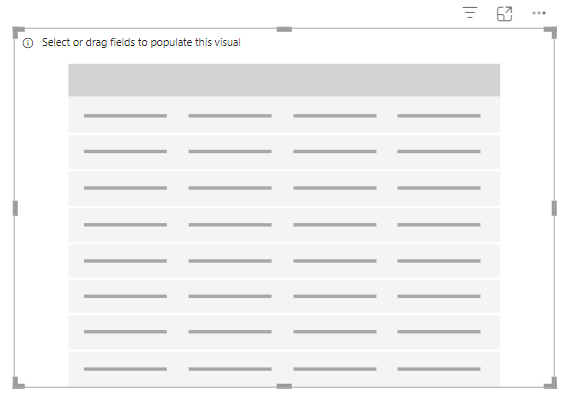 blank table visual