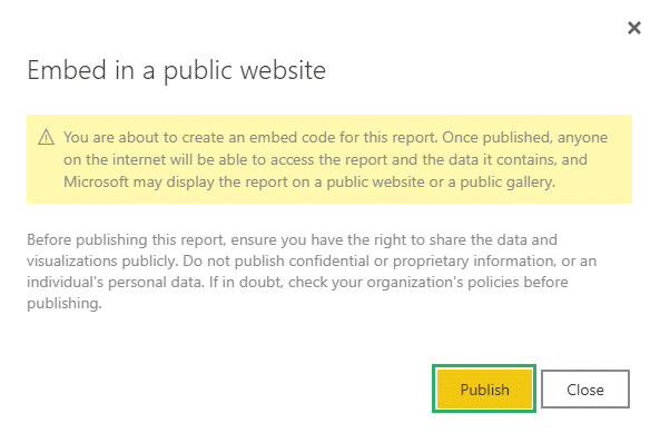 Publish the dashboard - page navigation on-premises