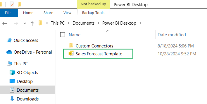 Save as Power BI template